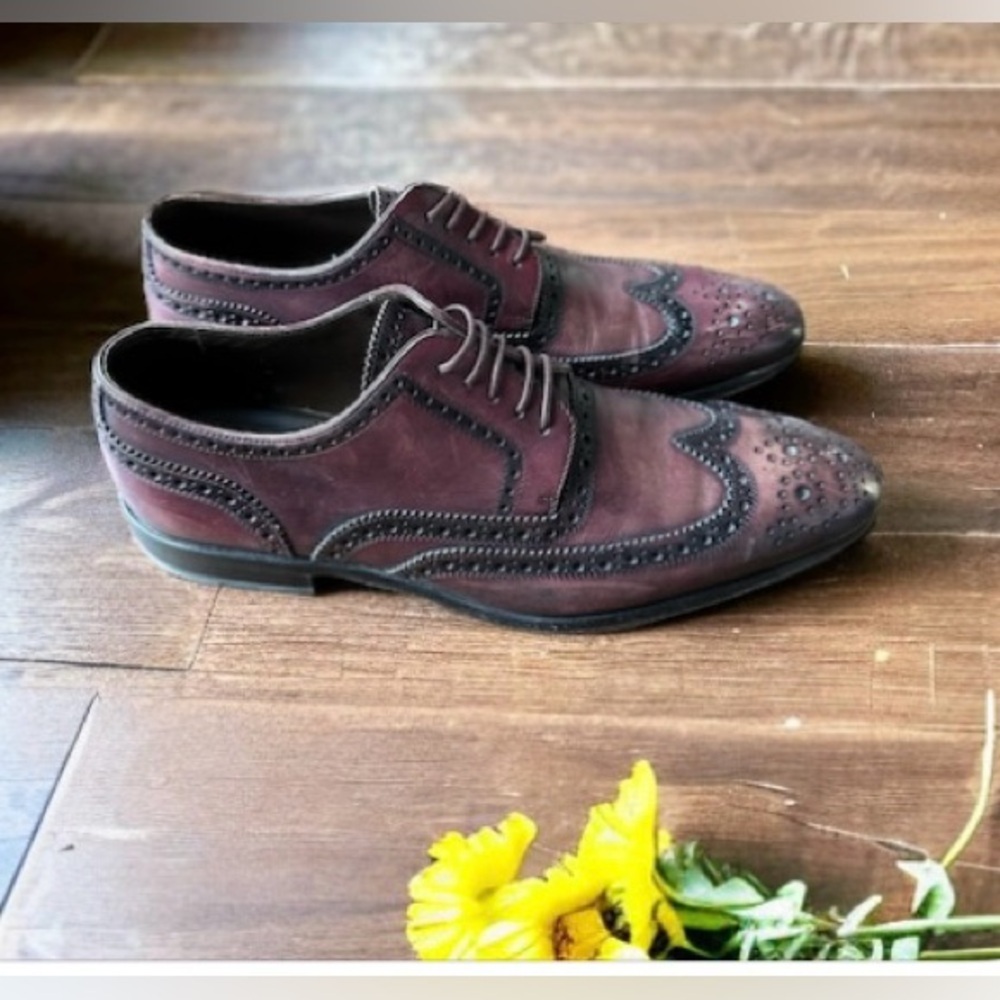 Hugo Boss Selection T-Legend Derby Wingtip Brogue Shoe Burgundy Brown EU…